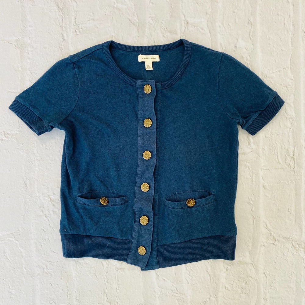 Silence + Noise Blue Cropped Top Women's XS